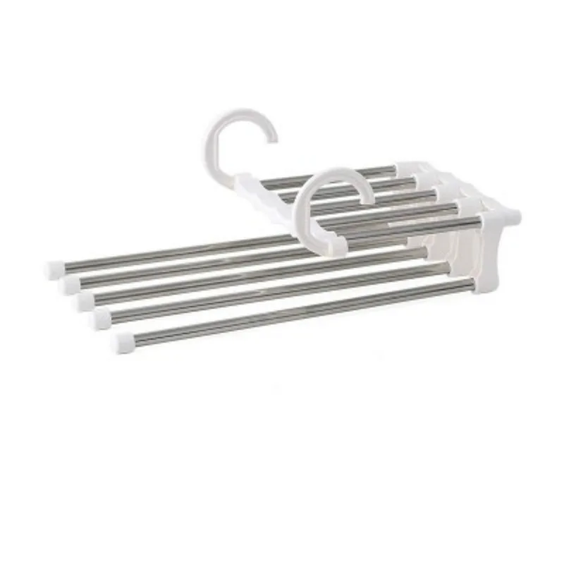 Rack de armazenamento de calças multifuncional de aço inoxidável, prateleira de armazenamento de gravata de calças ajustável, organizador de armário, cabide de roupas,