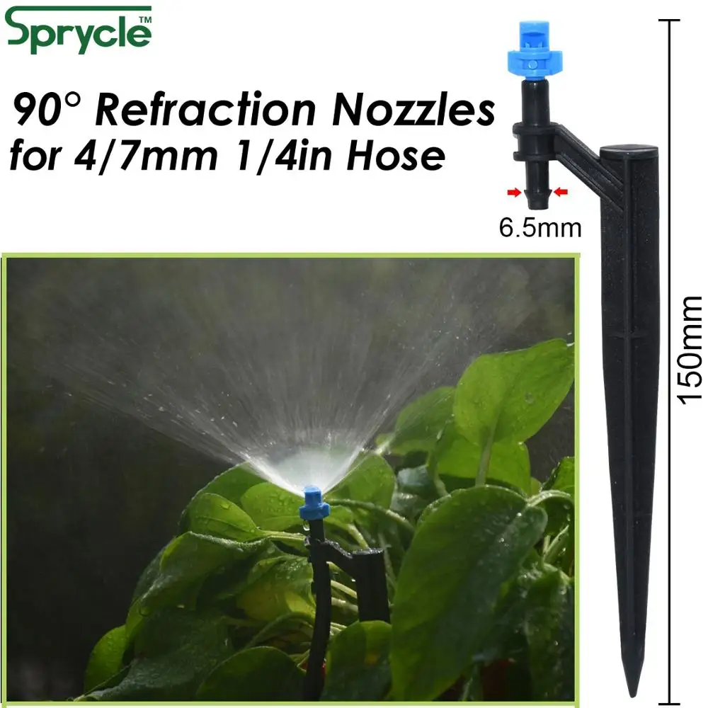 SPRYCLE 25M Garden Micro Drip Irrigation Kits Misting Watering System Automatic Adjustable Dripper Atomizer for 4/7mm 1/4\'\' Hose