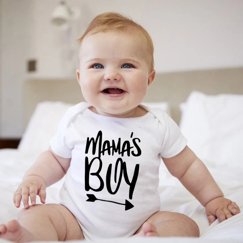 

Mama's Boy Printed Baby Boys Bodysuits Cute Cotton Baby Summer Rompers Onesies Newborn Body Baby Infant Clothes Outfits
