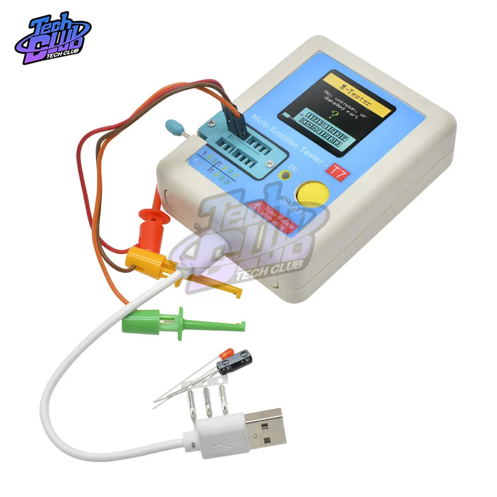 TC-T7-H TCR-T7 LCR-TC1 Tester Transistor multimetro diodo triodo misuratore di capacità ESR LCR MOS/PNP/NPN FET IR Test multifunzione