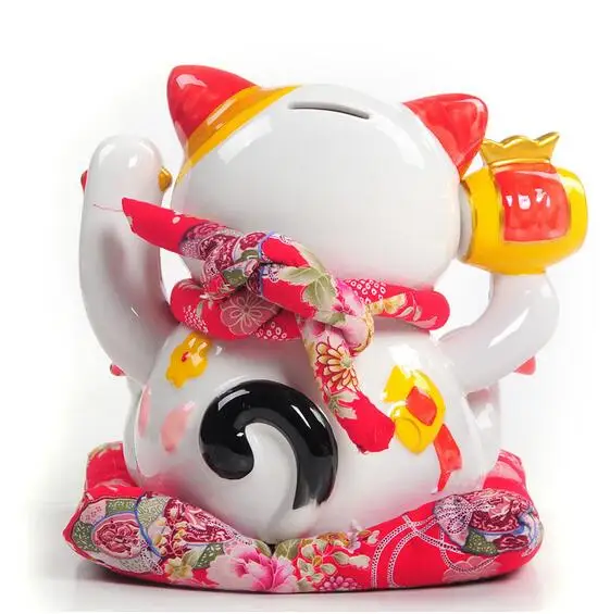 9 inch Large Ceramic Lucky Lucky Cat Money Box Pig Open to Home Furnishing Wedding Gift Ornaments