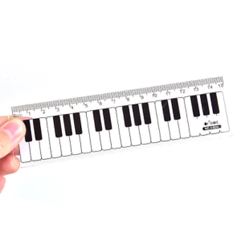 Creative Piano Keyboard Ruler 15cm 6in Musical Terms Black and White Plastic