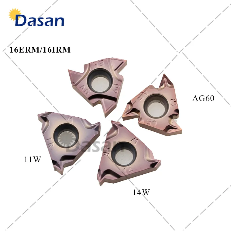 16ERM AG55 AG60 11W 14W 1.0ISO 2.0ISO 3.0ISO Tungsten Carbide Thread Inserts Original Blade 16IRM Lathe Cutter Tool for M