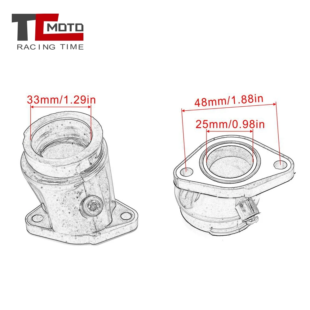 Tampon de carburateur en plastique pour collecteur d\'admission, pièces de moto, interface de carburateur pour Honda Rebel CA250 CMX250 CMX250C CB125