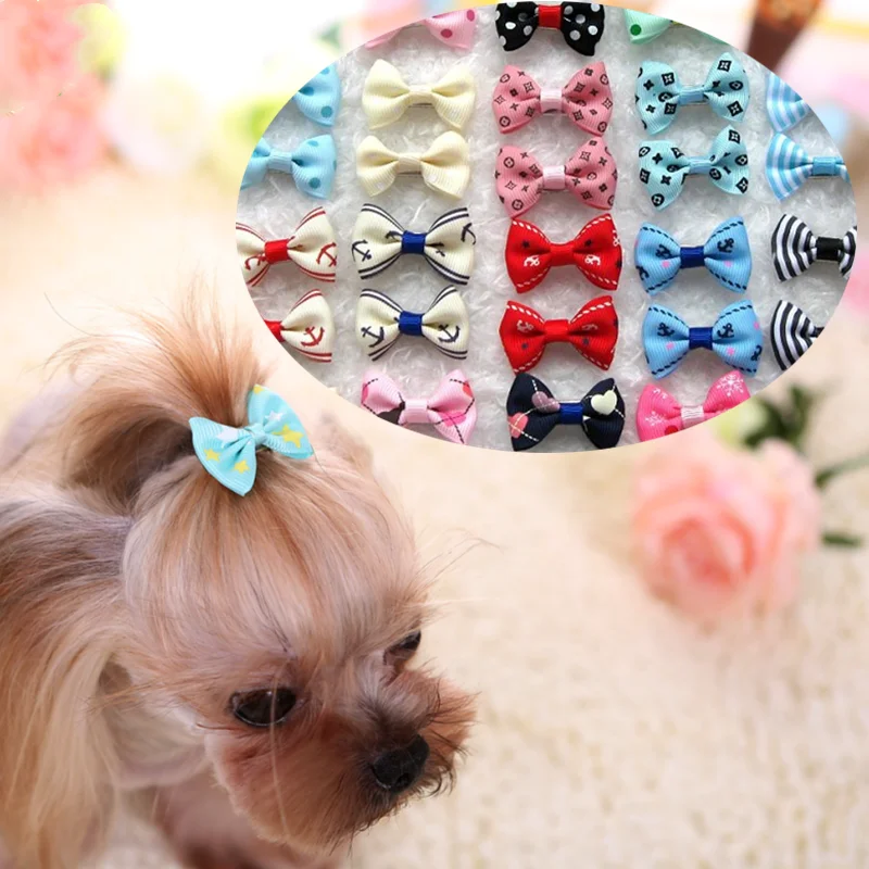 

5PCS Lot Colorful Bow Hairpin for Cats Dog Headdress Hair Bows Dog Pet Accessories Puppy Accessories Color Random