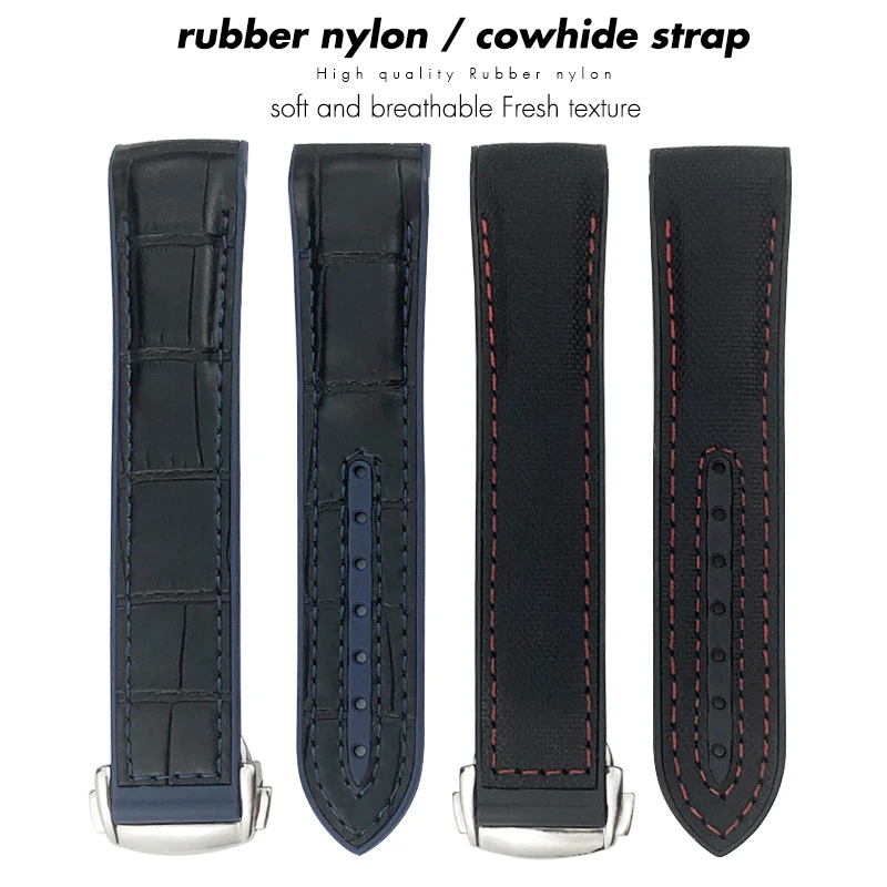 22mm 21mm 20mm 19mm Nylon Leather Rubber Watchband Fit for Longines Hydroconquest HUAWEI GT 2 Samsung Silicone Seiko Watch Strap