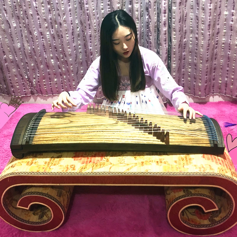 Mini Guzheng Portable Half-Zheng 21 Strings Zither Adult Children Playing Examination Finger Training Musical Instrument