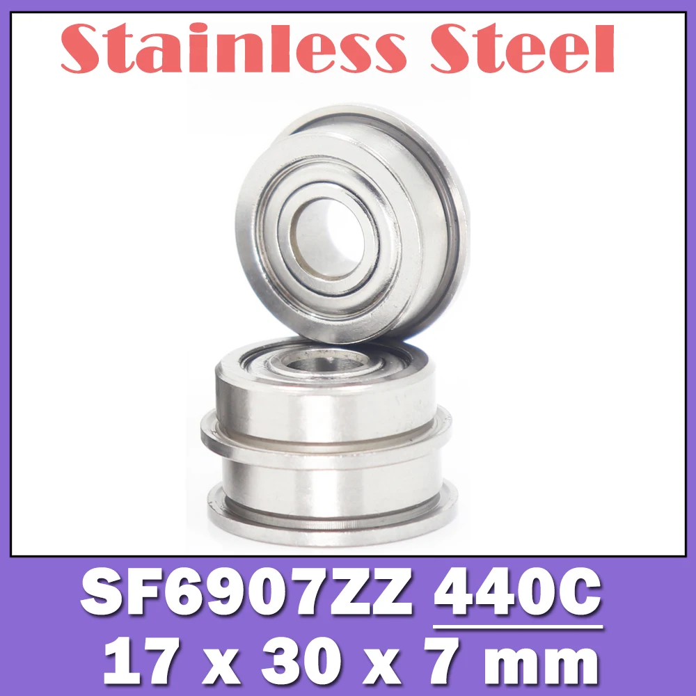 SF6903ZZ Flange Bearing 17*30*7 mm ( 5 PCS ) Double Shielded Stainless Steel Flanged SF6903 Z ZZ Ball Bearings SF6903Z