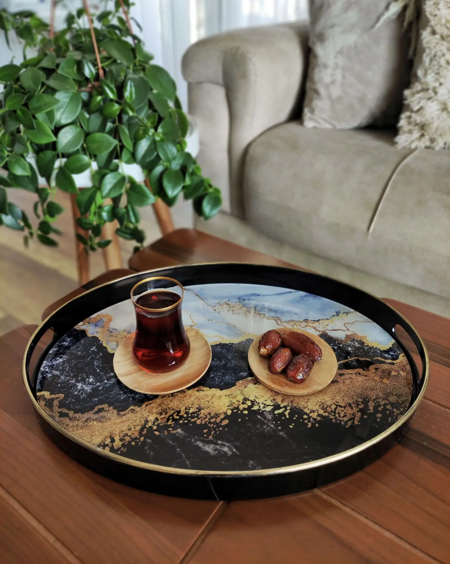 

DOLBOVI Oval, Glass-Based Big Presentation tray 30x42cm - Model 2 tray поднос plateau de service