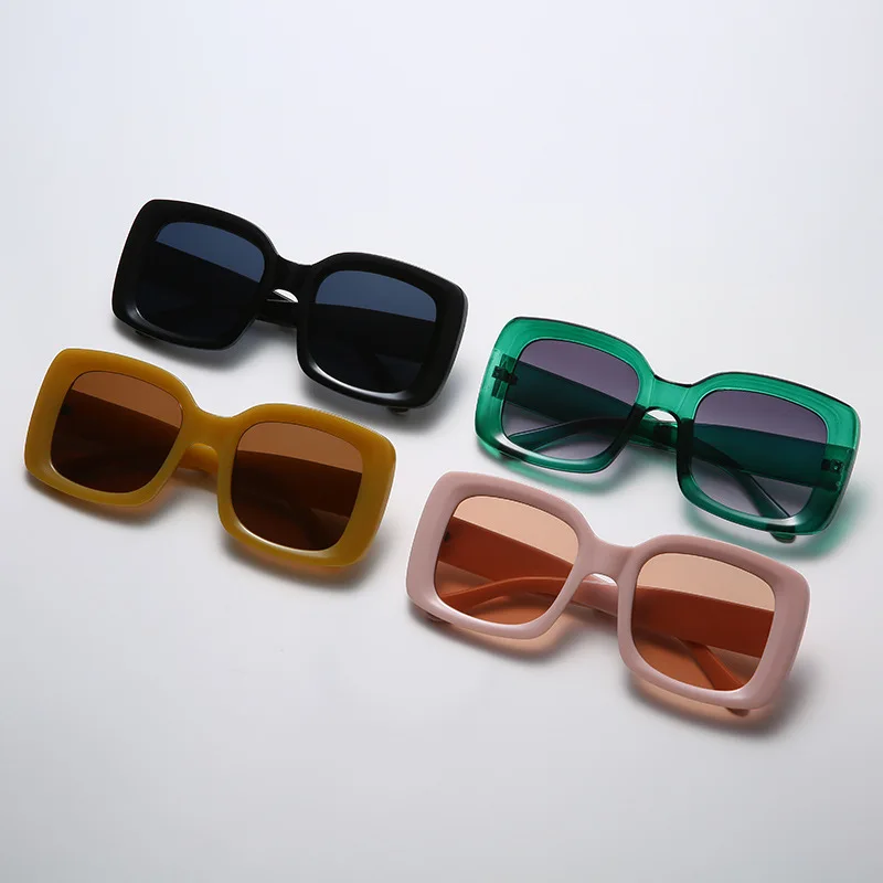 New Oversized Square Sunglasses Vintage Designer Women Fashion Sun Glasses Green Pink Shades UV400 Luxury Brand Female Oculos