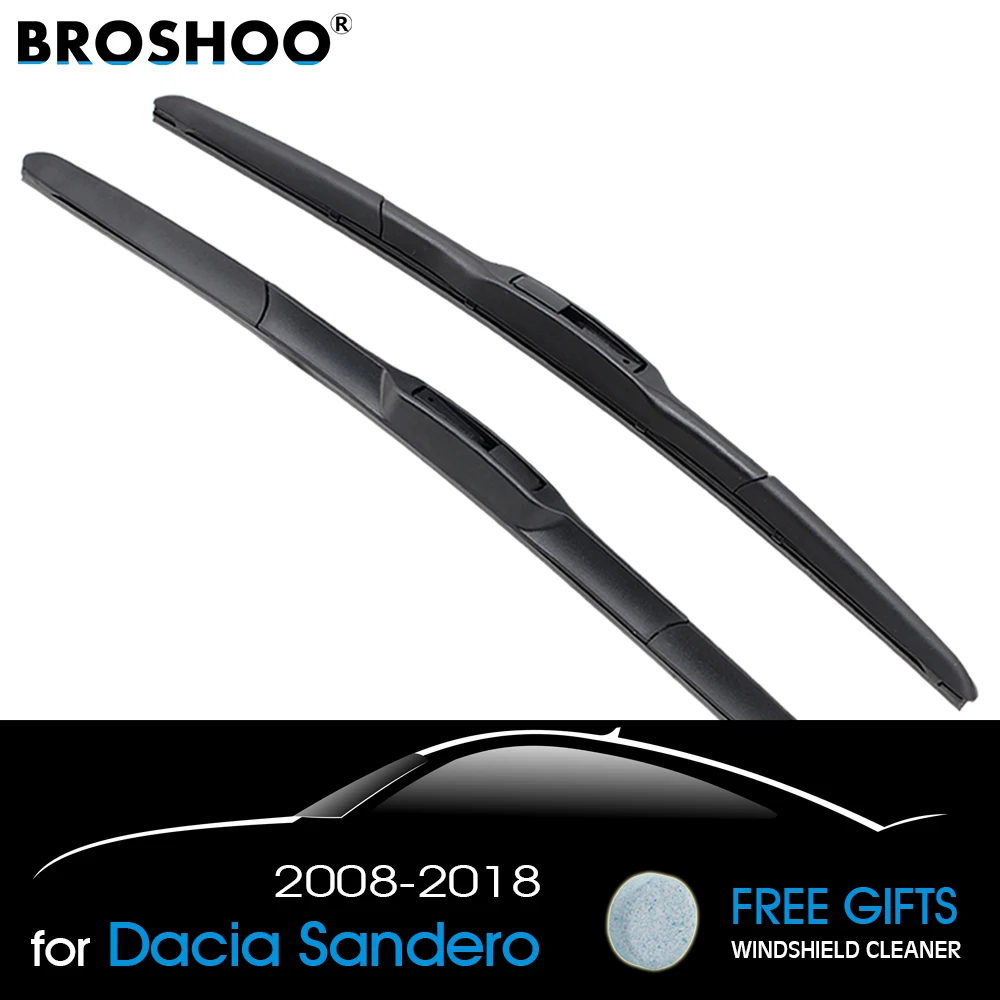 

BROSHOO Car Windscreen Wiper Blades Soft Rubber For Dacia Sandero MK1 MK2 2008 2009 2010 2011 2012 2013 2014 2015 2016 2017 2018