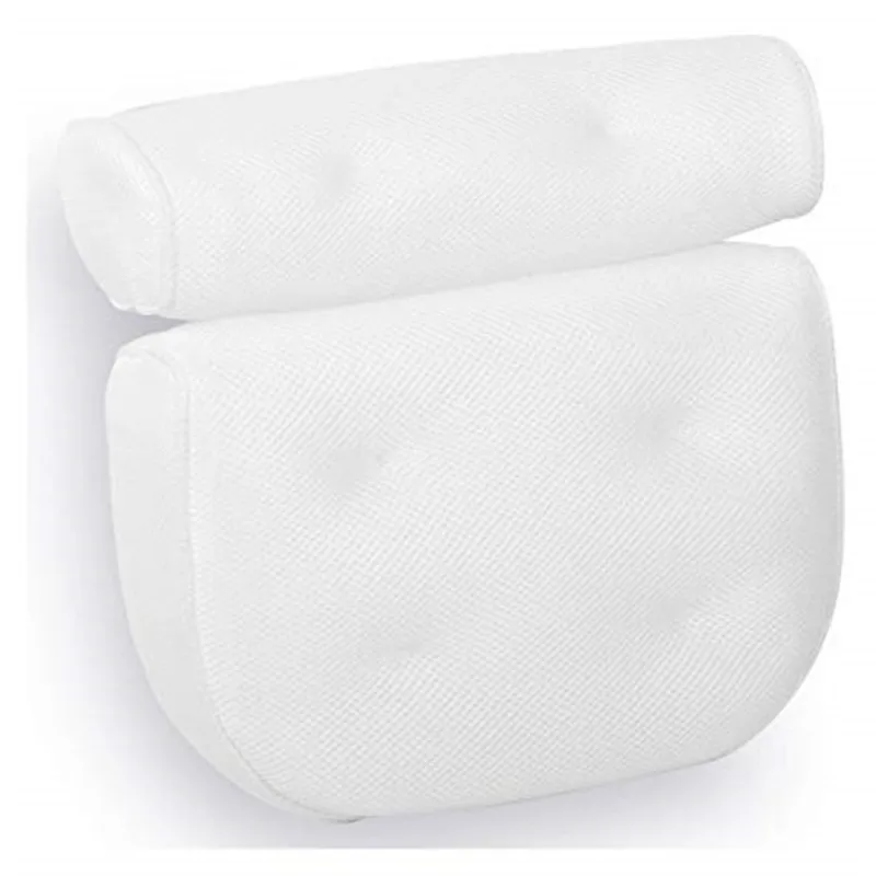 Spa Non-Slip Bath Pillow Cushioned Bath Tub Spa Pillow Bathtub Head Rest Pillow With Suction Cups For Neck Back Bathroom Supply