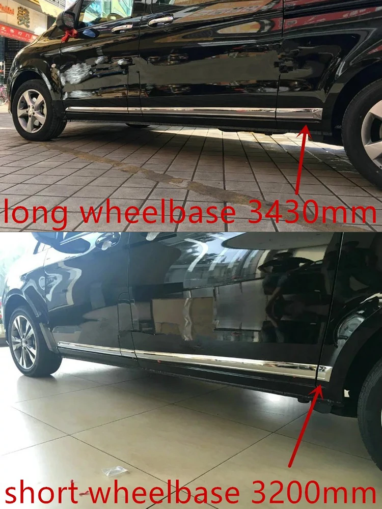 UBLUEE For Mercedes-Benz V-Klasse V Class V250 V260 VITO W447 2014 - 2017 ABS Chrome Door Side Moulding body moulding Cover Trim