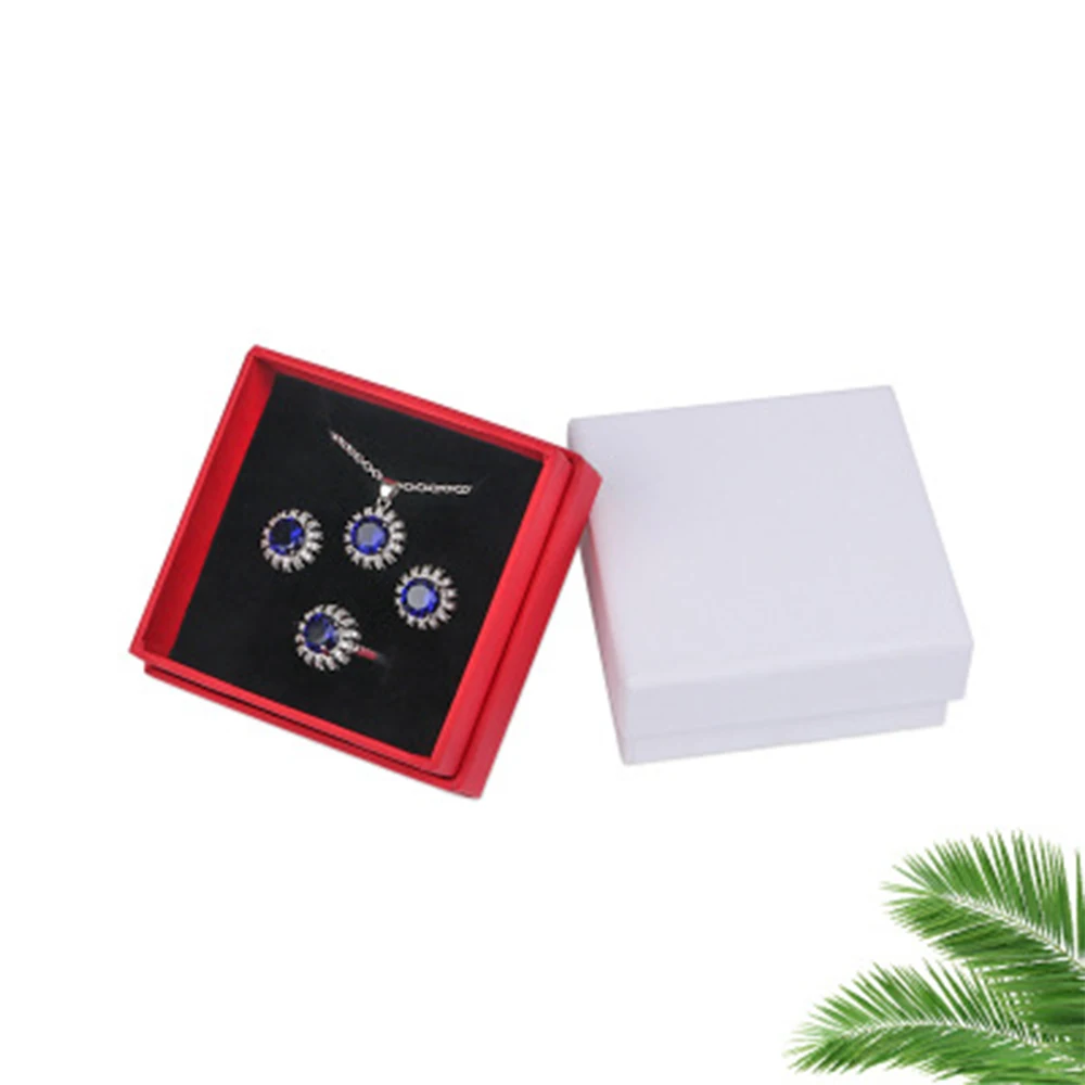 Paper Jewelry Box 5cmx5cm White Red Jewellery Gift Packaging Case Display for Ring Earring Pendant Christmas Present 24Pcs/lot