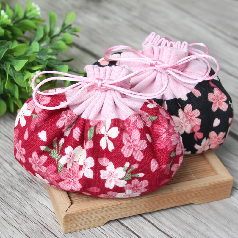 Elegant Sachet Retro Cherry Blossom Jewelry Bag Necklace Earrings Storage Bedroom Decoration Pendant Gift Sachets for Friends