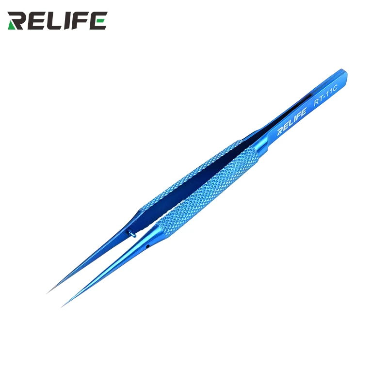 RELIFE-Pinzas de aleación de titanio RT-11C/15C, herramientas de mantenimiento, rectas, curvadas, Industriales