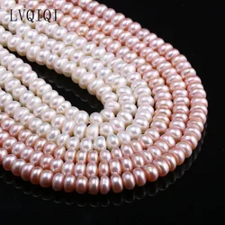 Natural Freshwater Pearls High Quality Abacus Beads 36cm Punch Loose Beads For Jewelry Making DIY Women Necklace Bracelet 7-8 mm