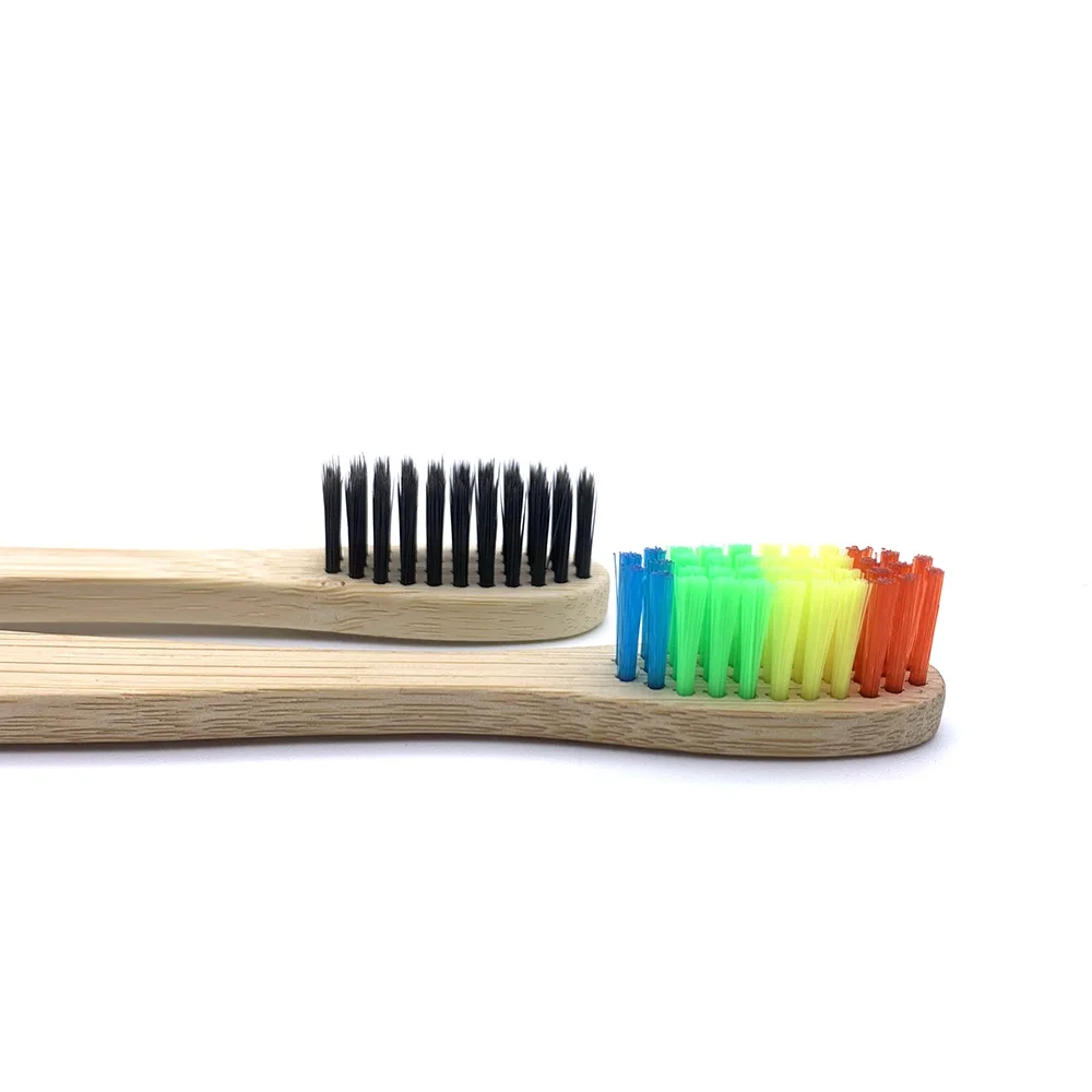 8 Pcs Natural Colorful Toothbrush Eco Soft Bristle Bamboo Toothbrush Bamboo Charcoal Vegan Tooth Dental Oral Care Plastic Free