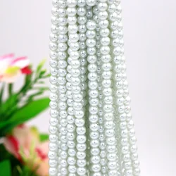 Pure white/Ivory 3mm~12mm Glass Round Beads Perforated Pearls For DIY Beaded Earrings Bracelets Necklaces Jewelry Making