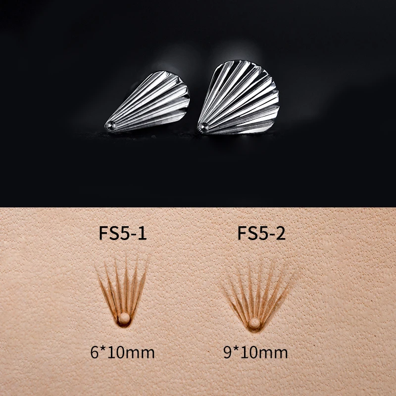 SOZO FS5 Lather Carving Tool Geometrics Seashell Filler DIY Handmade Stamping-Print Embossing Stamps 304 Stainless Steel