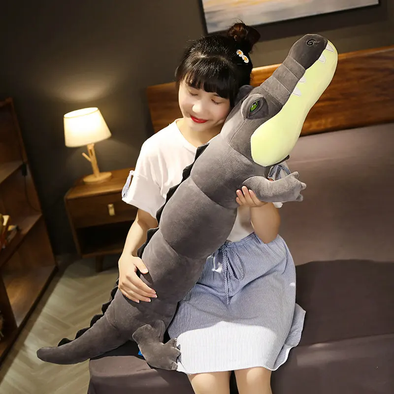 80-150cm Stuffed Animal Real Life Alligator Plush Toy Simulation Crocodile Dolls Kawaii Ceative Pillow for Children Xmas Gifts