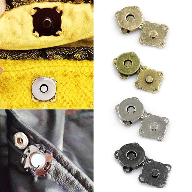 

10Sets Magnetic Snap Fasteners Clasps Buttons Handbag Purse Wallet Craft Bags Parts Mini Adsorption Buckle 14/18mm