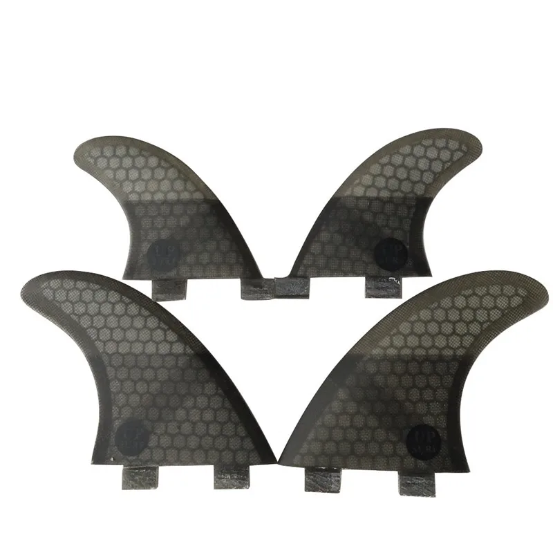 Surf Double Tabs Fins, UK2.1, Honeycomb Fibre, Surfboard Fin, 4 Pieces Per Set, Quilhas Pranchas, Black Colors Available