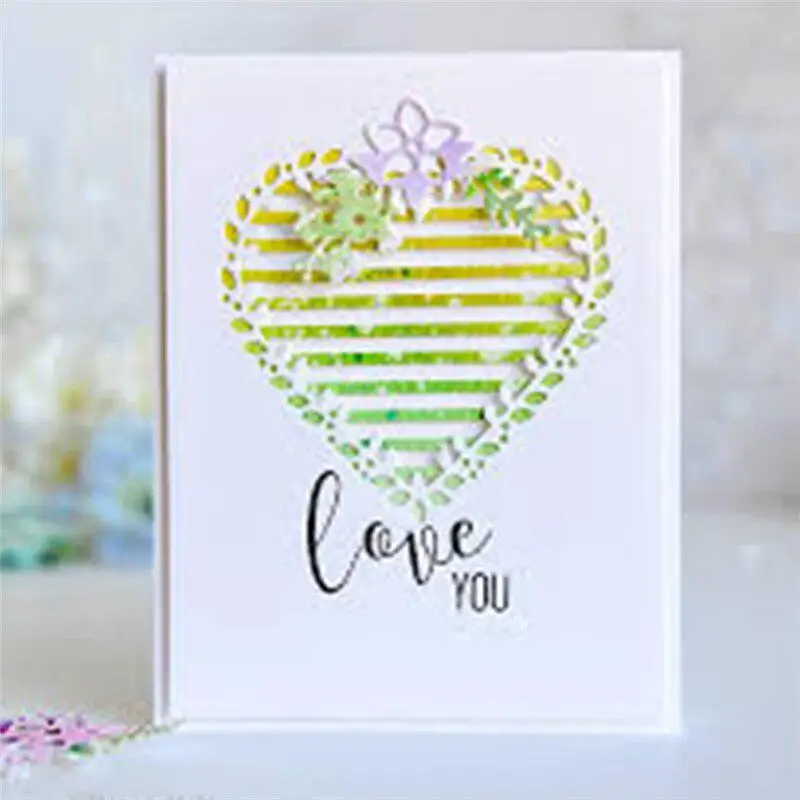 Love Metal Cutting Dies Heart Flower Scrapbooking for Card Making DIY Craft Die Cut Stencil