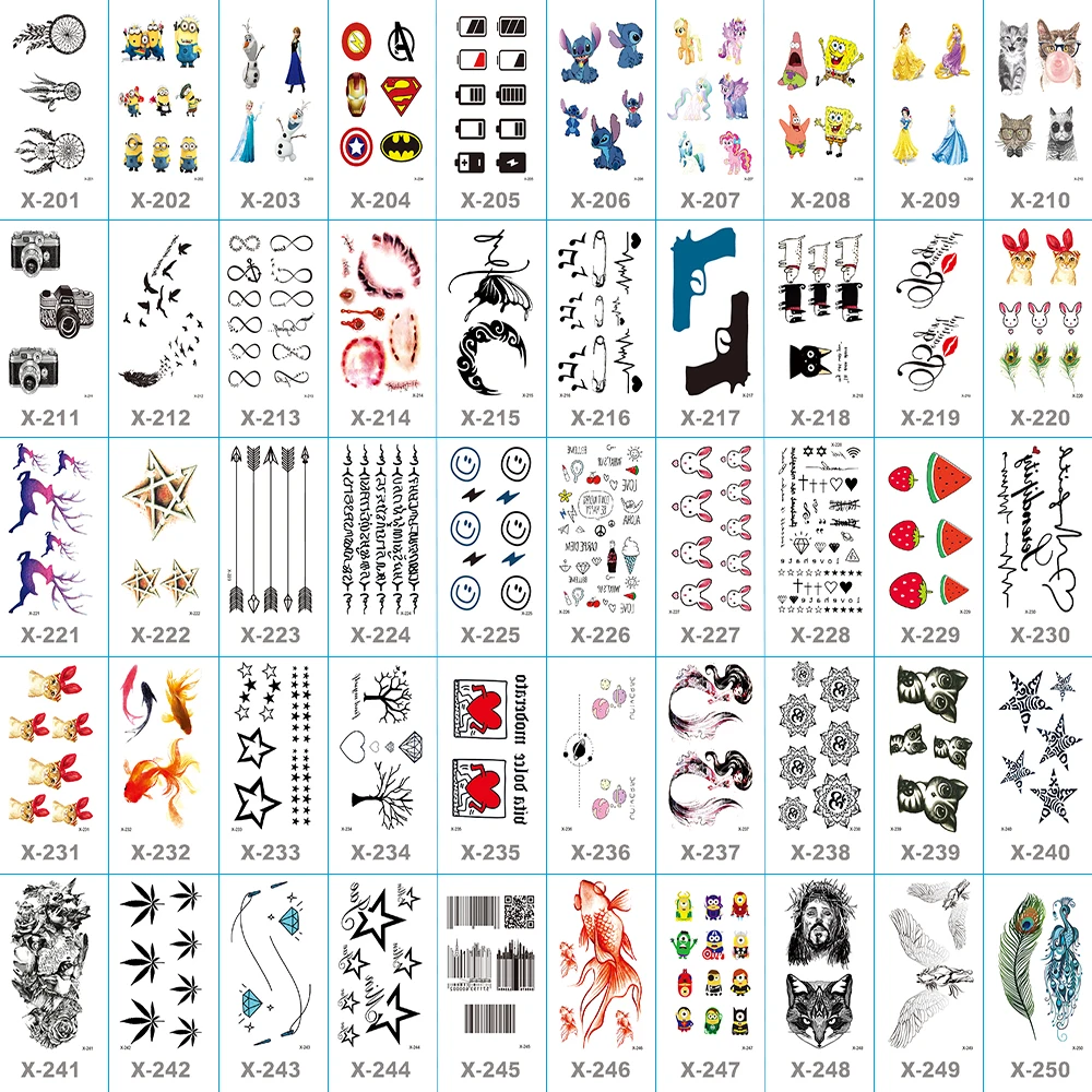 Waterproof Temporary Tattoo Stickers Star Fashion Small Tattoo Lovely Anime Stickers for Kids Sticker Tattoos and Body Art Cute