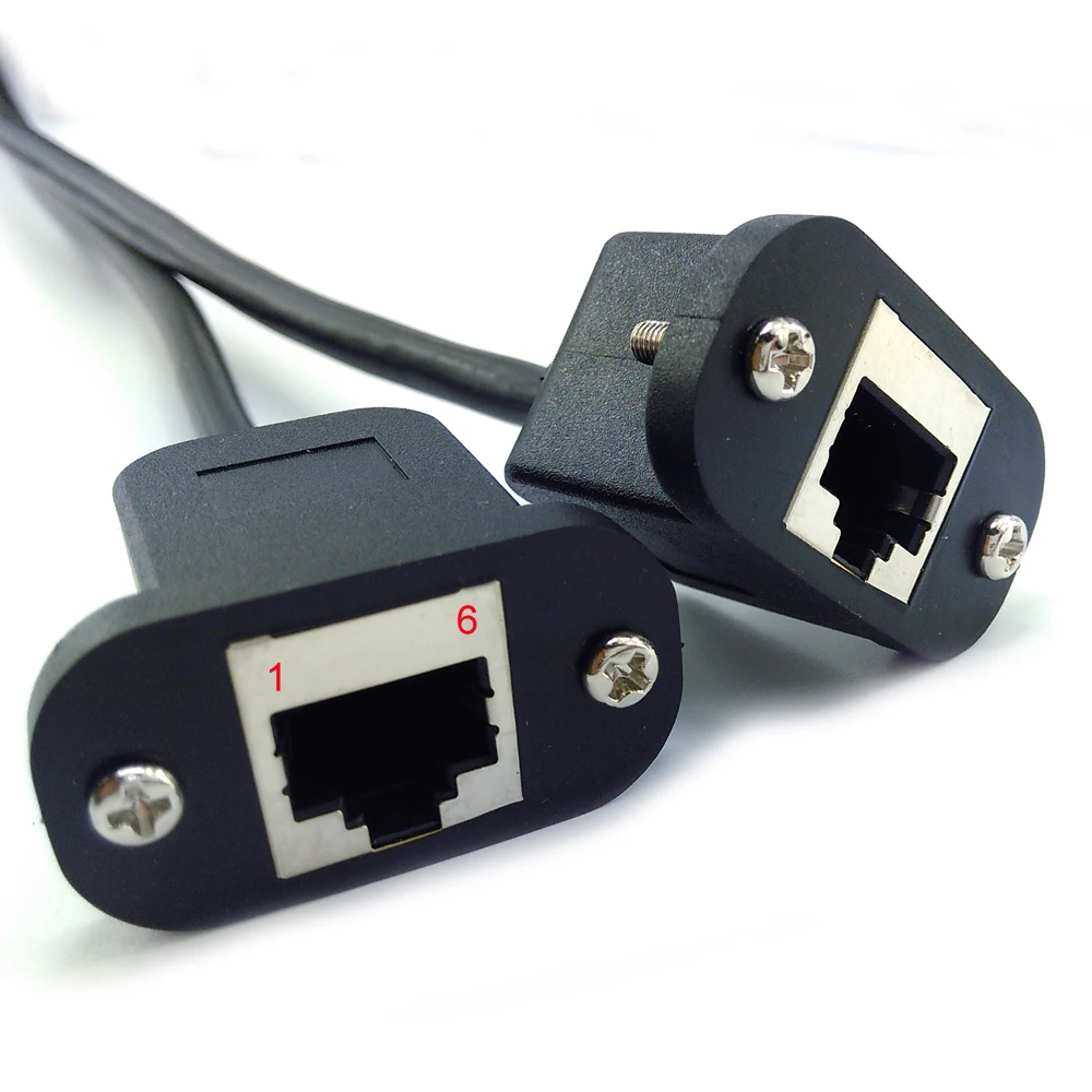 6P6C RJ11 RJ12 BULKHEAD แผงติดตั้งสายต่อโทรศัพท์