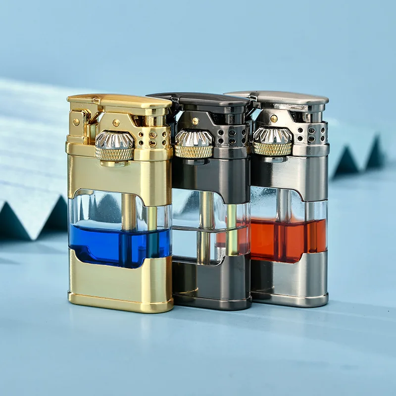 Unusual Kerosene Lighter for Men, Pure Copper, High-grade Gasoline, Cigarette Accessories, Transparent Mailbox Gadgets, Unusual