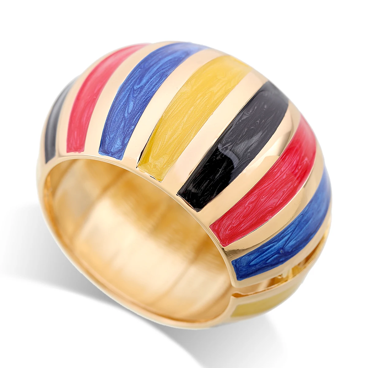 Trendy Enamel Colorful Statement Bracelet Bangle for Women Gold Plated Multicolor Striking Fashion Bangle Bracelet Cuff Jewelry