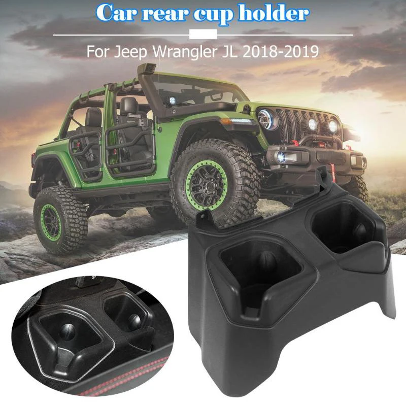 

1 PCS Car Rear Center Console Cup Box Dual Drinks Cup Holder Beverage Stand Drink Water Bottle for Jeep Wrangler Jl 2018-2019