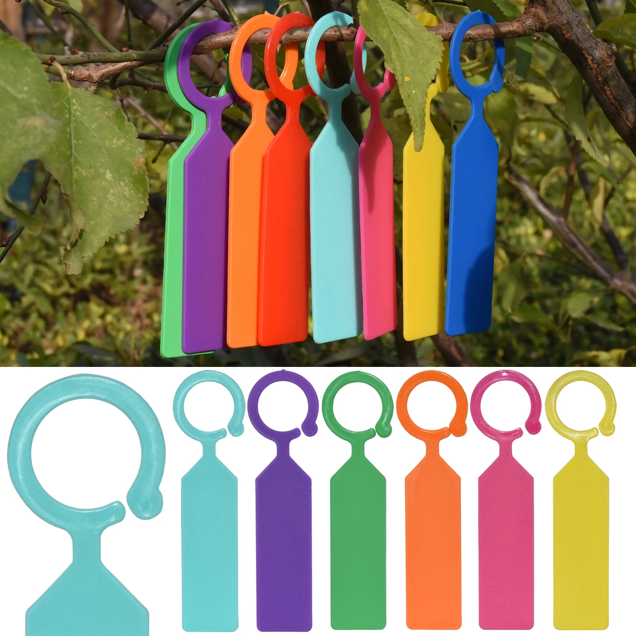 50PCS Plant Markers Hanging Labels Garden Pot Reusable Thick Hook Waterproof Seedling Tree Flower Tags Decoration Tool