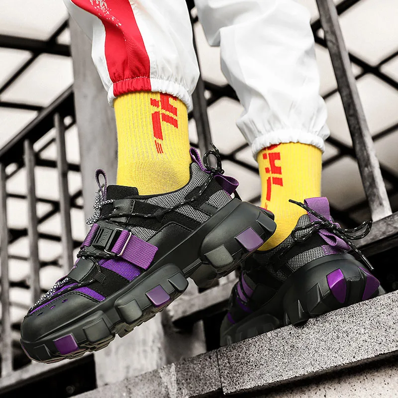 2025 Spring Autumn New Men Chunky Casual Shoes Fashion Breathable Man Black Dad Sneakers Thick Sole Zapatillas Deportivas Hombre