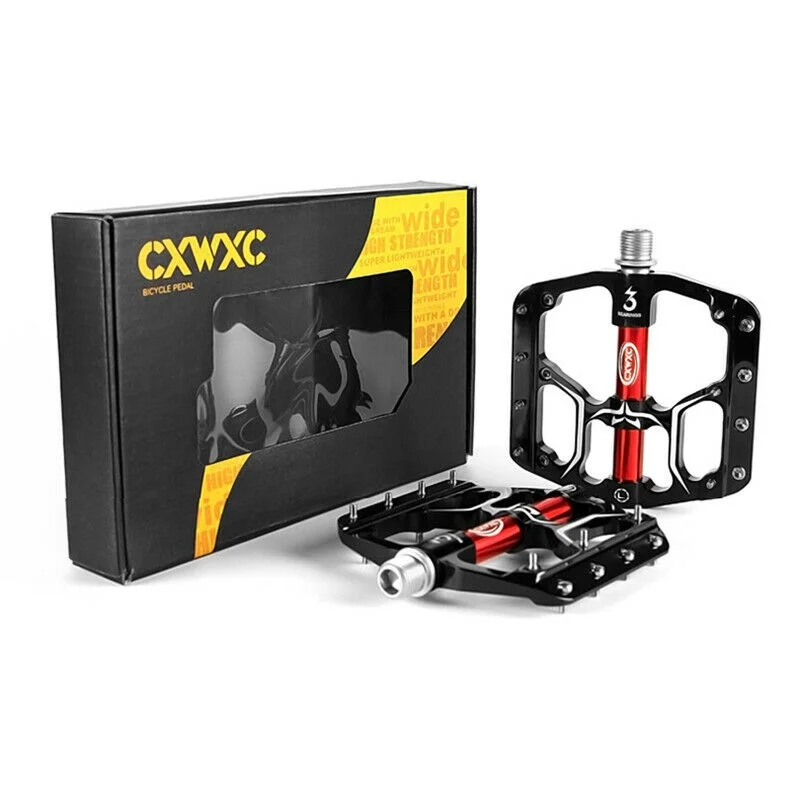 CXWXC CXV-15 Road Bike Bicycle Flat Pedal 3 Sealed Bearings Pedal Aluminum Alloy CNC Machined Wide Platform