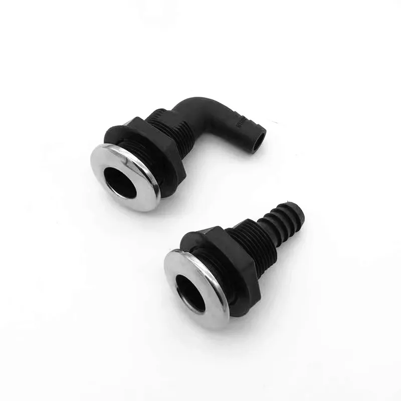 Nylon Plastic Bilge Fitting With Stainless steel Rim Bilge Pump Aerator Hose Boat Marine Yacht Accessories