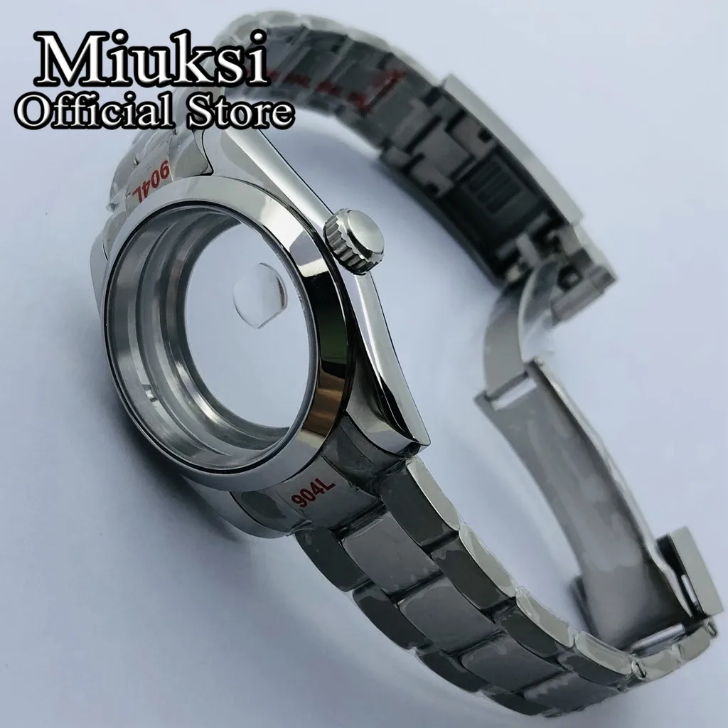 Miuksi 36mm/40mm silber fall saphirglas datum fit NH35 NH36 NH34 ETA2824 2836 Mingzhu DG2813 3804 miyota8205 8215 bewegung – Detail 6
