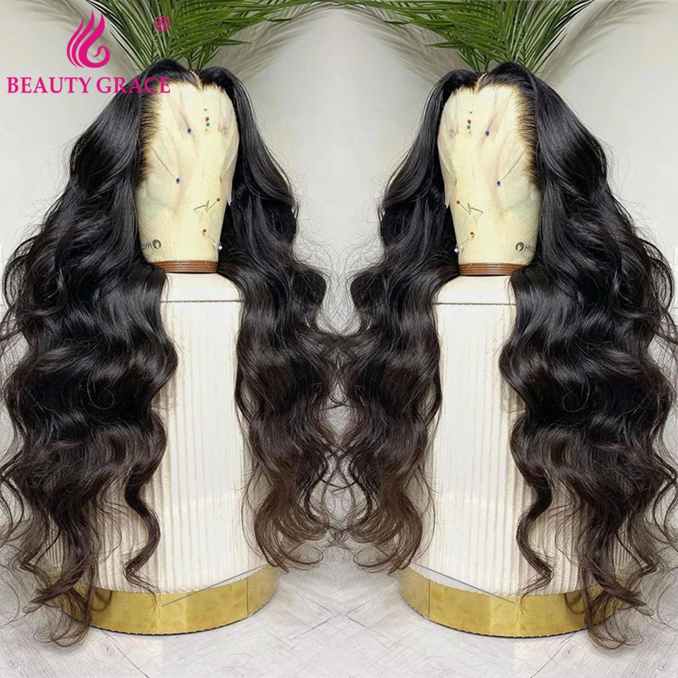 Long Body Wave Lace Frontal Wig para Mulheres, Cabelo Humano Brasileiro, Pré Arrancadas Bodywave Encerramento Perucas, 30 Polegada