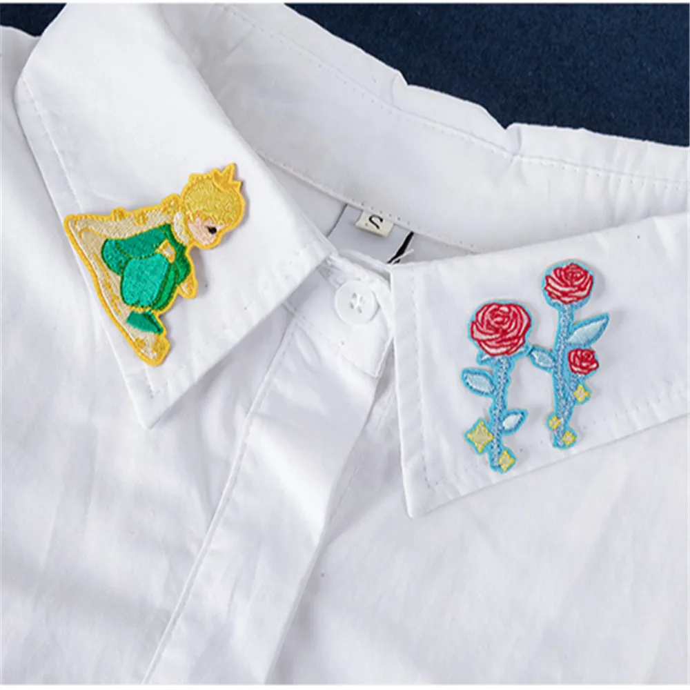 MAXSIN FUN 1 Pc High Quality Embroidery Cute Fox Astronaut Sticker Rose Patch Iron On Bag Jeans Clothes Decorative Applique DIY