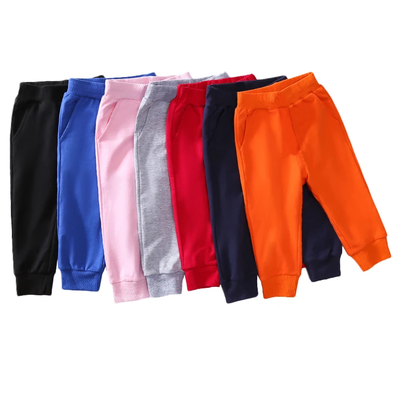 

7 Colors Solid Color Kids Pants Casual Loose Girls Sweatpants Comfortable Cotton Pants For Boys Trousers Children Clothing 1-8Y