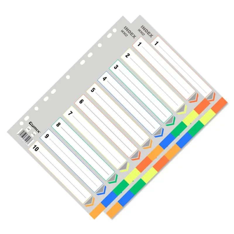 10 Color Classification (1-10 Letters) A4 Index 11 Holes (2, 3, 4 Holes, General) Can Write Catalog Office, Cultural And Educati