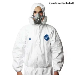 1422A Protective Coverall Paint Disposable Clothing Elastic Cuffs Attached Hood Anti-Static Chemical Splash Clothe