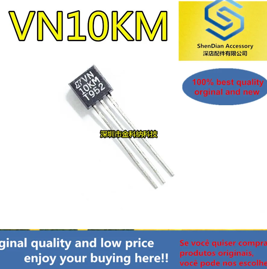 10pcs only orginal new VN10KM transistor N-channel enhanced MOS field effect transistor TO-92 with heat sink brand new original