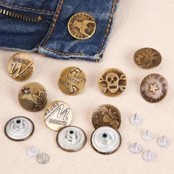 10Pcs/Set 17MM/20MM Metal Buttons High Quality Bronze Tone Jean Buttons Mixed Button Clothing Accessories