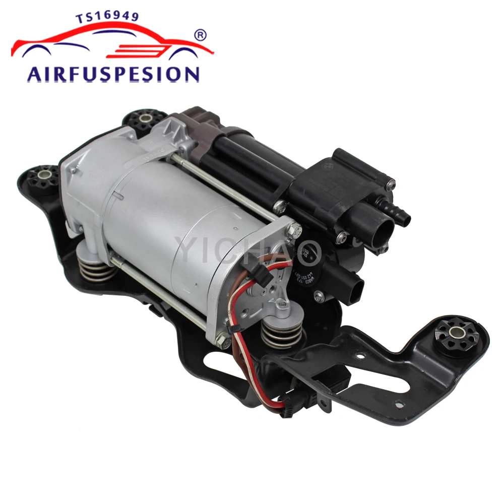 For BMW X5 F15 F85 X6 F16 F86 Air Suspension Compressor Air Shock Pump with Bracket 37206875177 37206850555