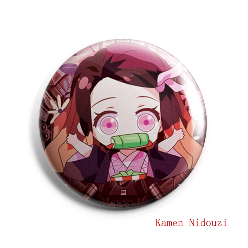 Insignia de Anime Demon Slayer para niños, broche decorativo de PVC con icono de Kamamon, Nidouzi, mi esposa, Zenyi