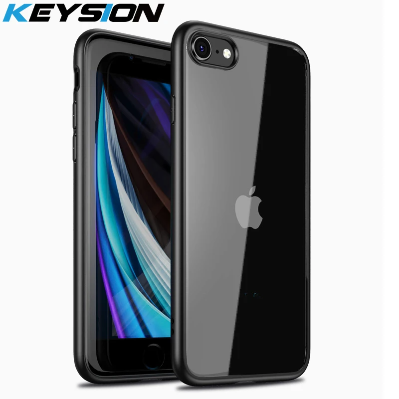 KEYSION Fashion Case for iPhone SE 2020 New SE2 Transparent Matte Shockproof Phone back Cover for iPhone XR XS Max X 8 7 Plus