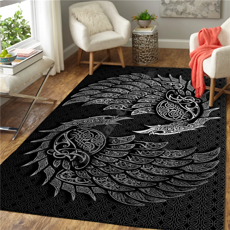 Viking Tattoo 3D Printed Carpet Mat for Living Room Doormat Flannel Print Bedroom Non-slip Floor Rug 01