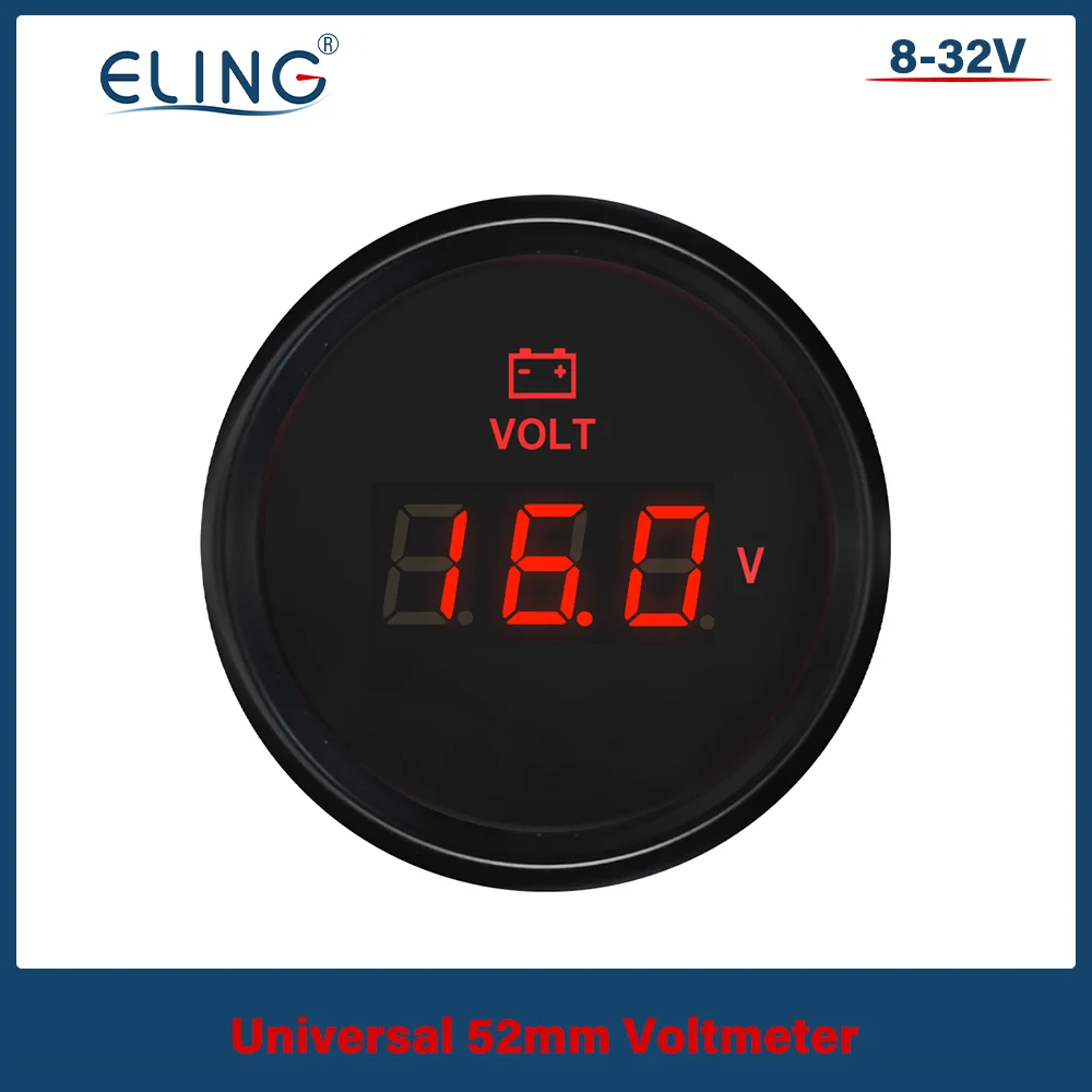 

ELING водонепроницаемый (цифровой) вольтметр измеритель напряжения 8-16 В 16-32 В (8-32 В) IP67 для авто лодки яхты RV мотоцикла автомобиля